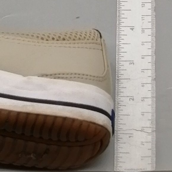 Keds Womens Sneakers Beige Leather Lace Up Walking Shoe Round‎ Toe Flat Heel 6.5 - Picture 8 of 11